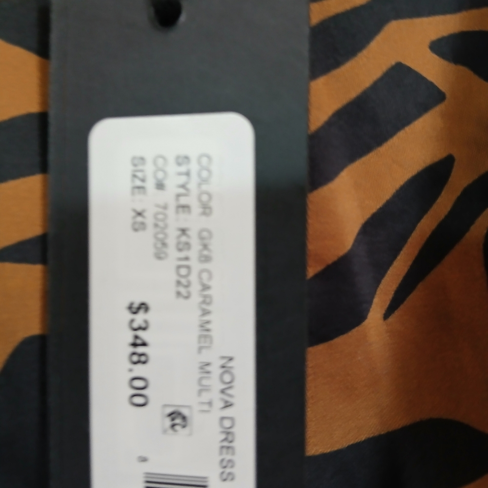 Kobi Halperin Nova -Tripe Sleeveless Dress Caramel Multi size Extra Small - Picture 6 of 7